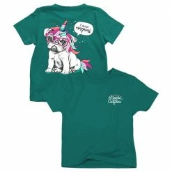 Top 10 🤩 Lincoln Outfitters Youth Girl's Unicorn Pug Short Sleeve T-Shirt - LOY-29 - T-Shirts 🥰