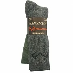 Best Pirce ⌛ Lincoln Outfitters Men's Merino Wool Blend Boot Sock 2 Pack Black Large - RT/L2/822-BLK/GRN - 😉 Socks ⌛