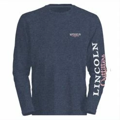 Coupon ✨ Lincoln Outfitters Ladie's Long Sleeve Logo ⌛ Shirt, Vintage Indigo Black Heather - LO-LLS708-VIBH - Long Sleeve Shirts Women's 💯