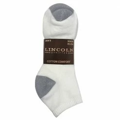 Wholesale 👏 Lincoln Outfitters Men's Cotton No-Show Sock 3 Pack Large White - L3-950-W-L - Socks 😀