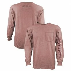Coupon 🎁 Lincoln Outfitters Men's Heavyweight Long Sleeve Pocket Graphic Tee Brick Dust - LOLSPK-01-BD - Long Sleeve ⌛ Shirts ⭐