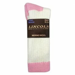 New 🔥 Lincoln Outfitters Women's Merino Wool Blend Boot Sock White Medium - L872-WH/PK - Socks 😀