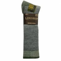 New 😉 Lincoln Outfitters Men's Tall Merino Wool Boot Sock Charcoal - L72313-CH/GRN - 🧨 Socks ❤️