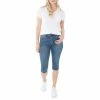 Budget 🥰 Lincoln Outfitters Women's Denim Pedal Pusher with No-Gap Waistband - SU6952MW - Capris 🎉