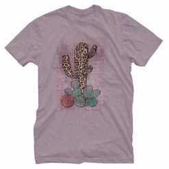 Best Sale ❤️ Lincoln Outfitters Ladies Leopard Cactus Short Sleeve T-Shirt - LO-L213 - T-Shirts 🔔