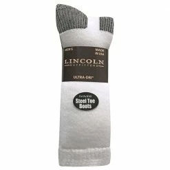 Best deal 👍 Lincoln Outfitters Men's Ultra-Dri Steel Toe Work Sock 2 Pack White - L2/837-W - 🎉 Socks ⭐
