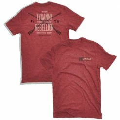 Discount 👏 Lincoln Outfitters Men's Short Sleeve Tyranny Rebellion T-Shirt Brick Red Heather - LO-137 - T-Shirts 🔥