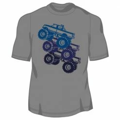 Cheapest ✨ Lincoln Outfitters Youth Boy's Moisture Management Monster Trucks Short Sleeve T-Shirt - LOYMMSS-01 - T-Shirts 🔥