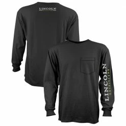 Discount 👍 Lincoln Outfitters Men's Heavyweight Long Sleeve Pocket Graphic Tee Black - LOLSPK-01R - Long Sleeve 🎉 Shirts ⭐