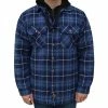 Cheap 🥰 Lincoln Outfitters Men's Hooded 🤩 Shirt Jacket Navy Blue - LOHJ-A0537 - Jackets ⌛