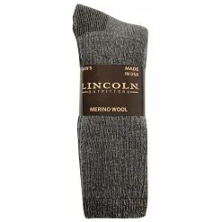 Budget 😍 Lincoln Outfitters Men's Merino Wool Blend Sock 2 Pack Charcoal - L2/8791-CHAR - Socks ⌛
