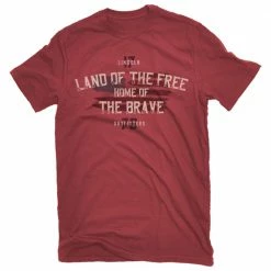 Brand new ⭐ Lincoln Outfitters Men's Short Sleeve Land of the Free T-Shirt Brick Red - LO-151 - T-Shirts ❤️