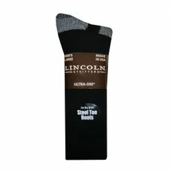 Cheapest ❤️ Lincoln Outfitters Men's Ultra-Dri Steel Toe Work Sock 2 Pack Black - L2/837-BL - 🔥 Socks ⌛