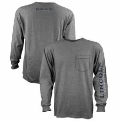Cheapest 💯 Lincoln Outfitters Men's Heavyweight Long Sleeve Pocket Graphic Tee Graphite Heather - LOLSPK-01GH - Long Sleeve Shirts 😍