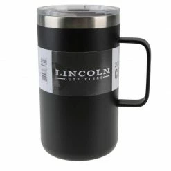 Discount 👍 Lincoln Outfitters 20 Oz. Coffee Mug Black 87-960-0204 - Water Bottles & Hydration 🛒