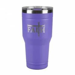 Promo 🔥 Lincoln Outfitters "Faith" 30 oz. Religious Tumbler, Purple - 89-642-0204 - Tumblers ❤️