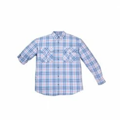 Best Pirce 👍 Lincoln Outfitters Men's Long Sleeve Plaid Shirt Blue/Red - G4359-BLURED - Long Sleeve Shirts 🤩