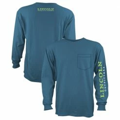 Brand new 🔥 Lincoln Outfitters Men's Heavyweight Long Sleeve Pocket Graphic Tee Bluesteel - LOLSPK-01-BS - Long Sleeve 🧨 Shirts ✔️