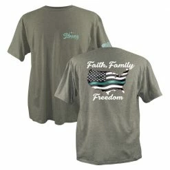 Best Pirce ⌛ Lincoln Outfitters Strong Ladies Faith Family Green Short Sleeve T-Shirt - SGL-38 - T-Shirts 🛒