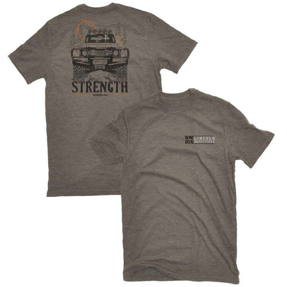 Promo ✨ Lincoln Outfitters Men's Short Sleeve Strength 4X4 T-Shirt Walnut Dark Heather - LO-135 - T-Shirts 🌟 1 Promo ✨ Lincoln Outfitters Men's Short Sleeve Strength 4X4 T-Shirt Walnut Dark Heather - LO-135 - T-Shirts 🌟
