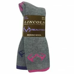 Wholesale π Lincoln Outfitters Ladies Merino Wool Boot Sock - 2 Pack - Grey With Fuchsia And Teel Top Stripes-Ladies Size Medium RT/L2/823-PK/PU-M - Socks π Women's βοΈ