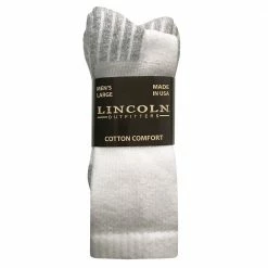 Brand new 🔔 Lincoln Outfitters Men's Cotton Crew Sock 3 Pack White - L3/72302-W - Socks 🎉