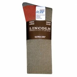 Brand new ✨ Lincoln Outfitters Men's Mid-Weight Crew Sock 2 Pack Taupe - L2/72466-T-L - 🎁 Socks 😍