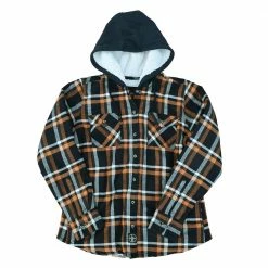 Outlet ✔️ Lincoln Outfitters Women's Hooded Shirt Jacket Black - LOHJ-A0522W - Hooded Jackets Women's 💯