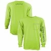 Discount ⌛ Lincoln Outfitters Men's Heavyweight Long Sleeve Pocket Graphic Tee Safety Green - LOLSPK-01SG - Long Sleeve 👏 Shirts 😀