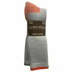 Best deal 🌟 Lincoln Outfitters Men's Merino Wool Blend Work Sock 2 Pack Green - L2/699-ORG/GRN - Socks ❤️