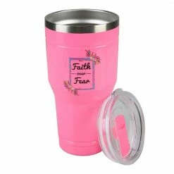 Flash Sale 🛒 Lincoln Outfitters "Faith Over Fear" 30 oz. Religious Tumbler, Pink - 89-635-0204 - Tumblers 🌟 -Lincoln Outfitters Shop a12a86584c037f749bd6fb7d191dadac099c93fe 32631058 3