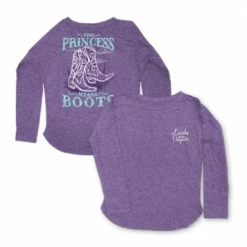 New 👏 Lincoln Outfitters Girls' This Princess Wears Boots Long Sleeve T-Shirt Loyls-05 - ❤️ Shirts ⭐
