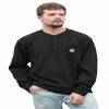 Flash Sale 🤩 Lincoln Outfitters Men's Long Sleeve Bedford Henley Black - BLK-E0379 - Long Sleeve Shirts 🤩