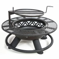 Deals 🎁 Lincoln Outfitters Steel Fire Pit with BBQ Grate - 90-165-0204 - Fire Pits & Heaters 🥰