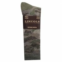 Coupon ✔️ Lincoln Outfitters Men's Camo Merino Wool Sock Green - L9063-CGR - 👏 Socks ✨