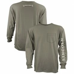 Best Sale ❤️ Lincoln Outfitters Men's Heavyweight Long Sleeve Pocket Graphic Tee Vetiver - LOLSPK-01-V - Long Sleeve ✨ Shirts 💯
