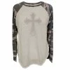 Brand new 🤩 Lincoln Outfitters Ladies Long Sleeve Raglan Fashion Cross T-Shirt Camo - LO-LFR-08 - Long Sleeve Shirts ✔️ Women's ✨