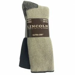 Buy ⌛ Lincoln Outfitters Men's Heavy Crew Sock 2 Pack Khaki - L2/72443-K - 🤩 Socks ⌛