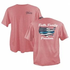 Budget ✔️ Lincoln Outfitters Strong Ladies Faith Family Blue Short Sleeve T-Shirt - SGL-37 - T-Shirts 🥰