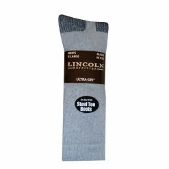 Cheapest 💯 Lincoln Outfitters Men's Ultra-Dri Steel Toe Work Sock 2 Pack Grey - L2/837-G - Socks 😀