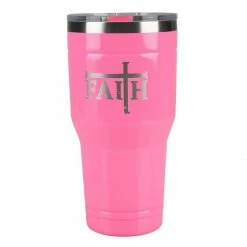 Top 10 🤩 Lincoln Outfitters "Faith" 30 oz. Religious Tumbler, Pink - 89-638-0204 - Tumblers ❤️