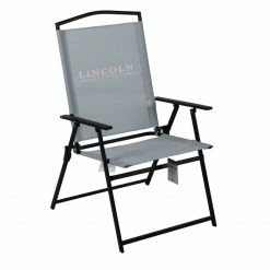 Outlet ⭐ Lincoln Outfitters XL Sling Folding Chair, Gray - 89-271-0204 - Camp Furniture 🤩