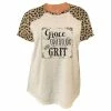 Top 10 🌟 Lincoln Outfitters Ladies Short Sleeve Leopard Print Western Raglan Fashion T-Shirt - LO-LF18 - T-Shirts ✨