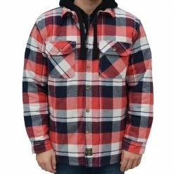 Discount 🌟 Lincoln Outfitters Men's Hooded Shirt Jacket Baked Apple - LOHJ-A0417B - Jackets 💯