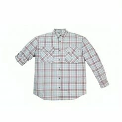 New ⭐ Lincoln Outfitters Men's Long Sleeve Plaid 👏 Shirt Grey/Red - G4359-GRYRED - Long Sleeve ⭐ Shirts ⭐